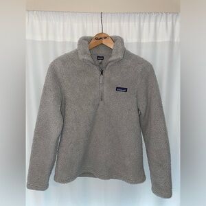 Patagonia Los Gatos fleece Sherpa gray women’s S small 1/4 zip pullover fluffy